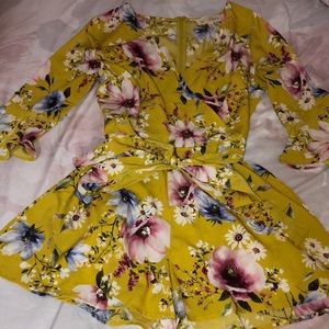 Yellow floral romper